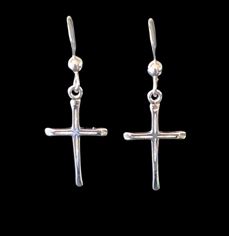 Sterling Silver Cross Earrings