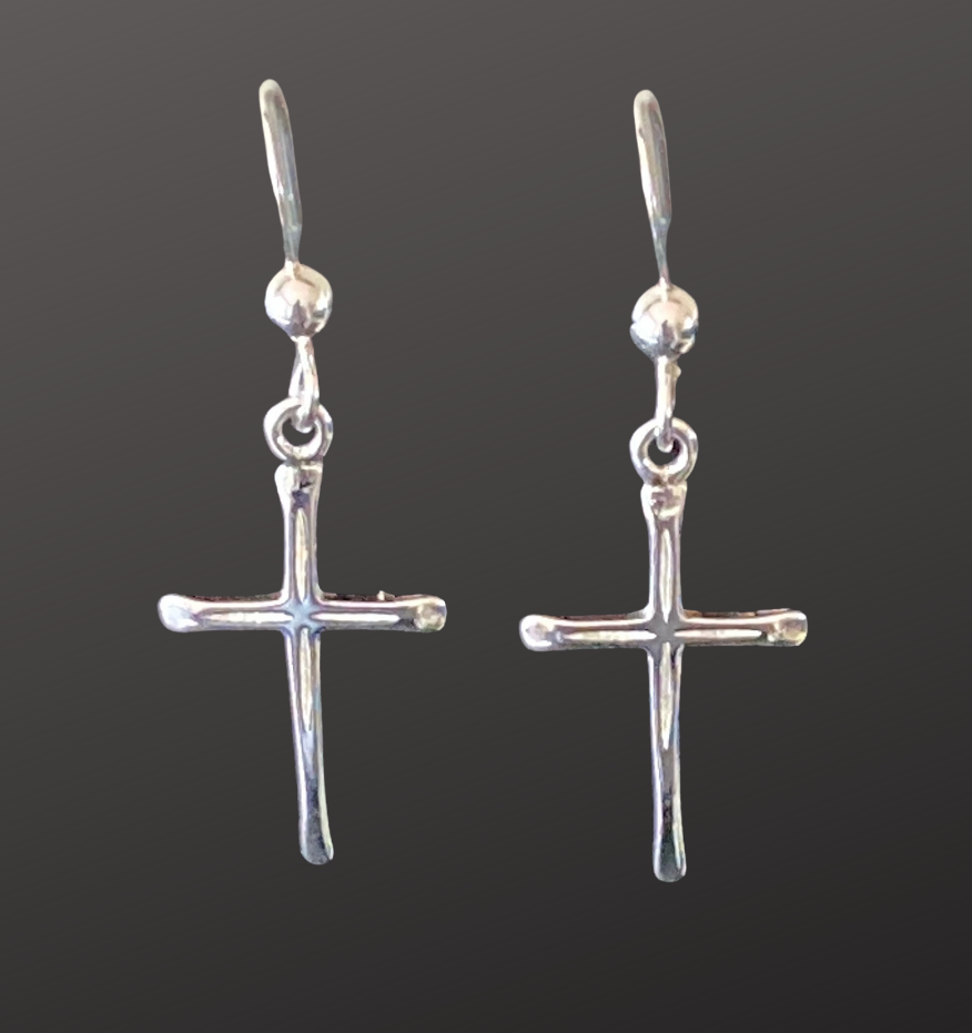 Sterling Silver Cross Earrings