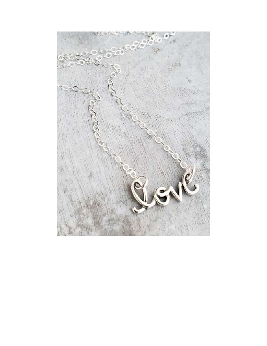 Cursive Love Necklace