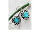 Silver Opal Dangle Earrings in Medium Azure Blue