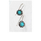 Silver Opal Dangle Earrings in Medium Azure Blue