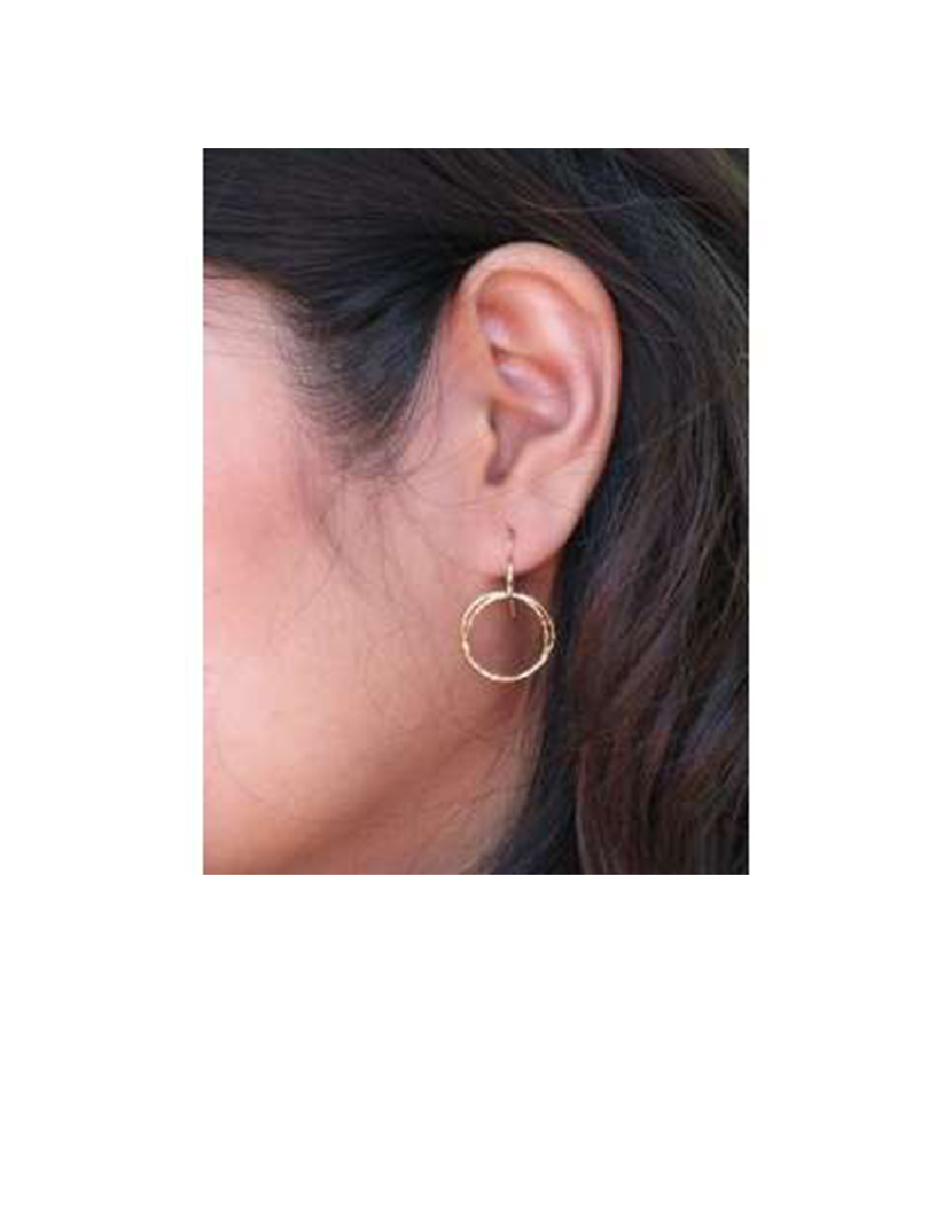 Gold Diamond Cut Circle Earrings