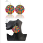 Bohemian Flower Print Wood Dangle Earrings