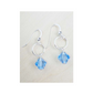 Silver Link Light Sapphire Swarovski Crystal Earrings