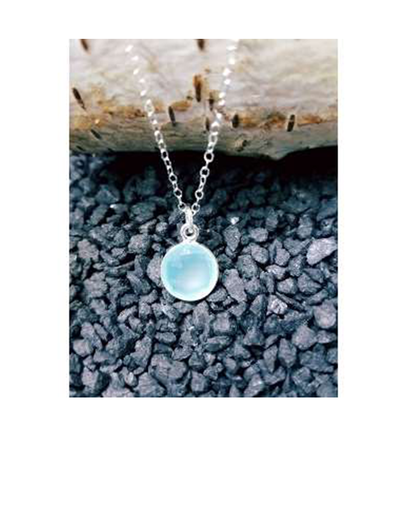 Silver Aqua Chalcedony Necklace