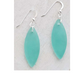 Silver Marquis Eco Sea Glass Earrings In Autumn Green