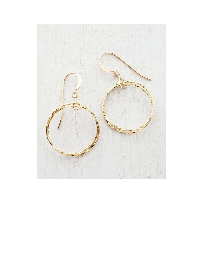 Gold Diamond Cut Circle Earrings