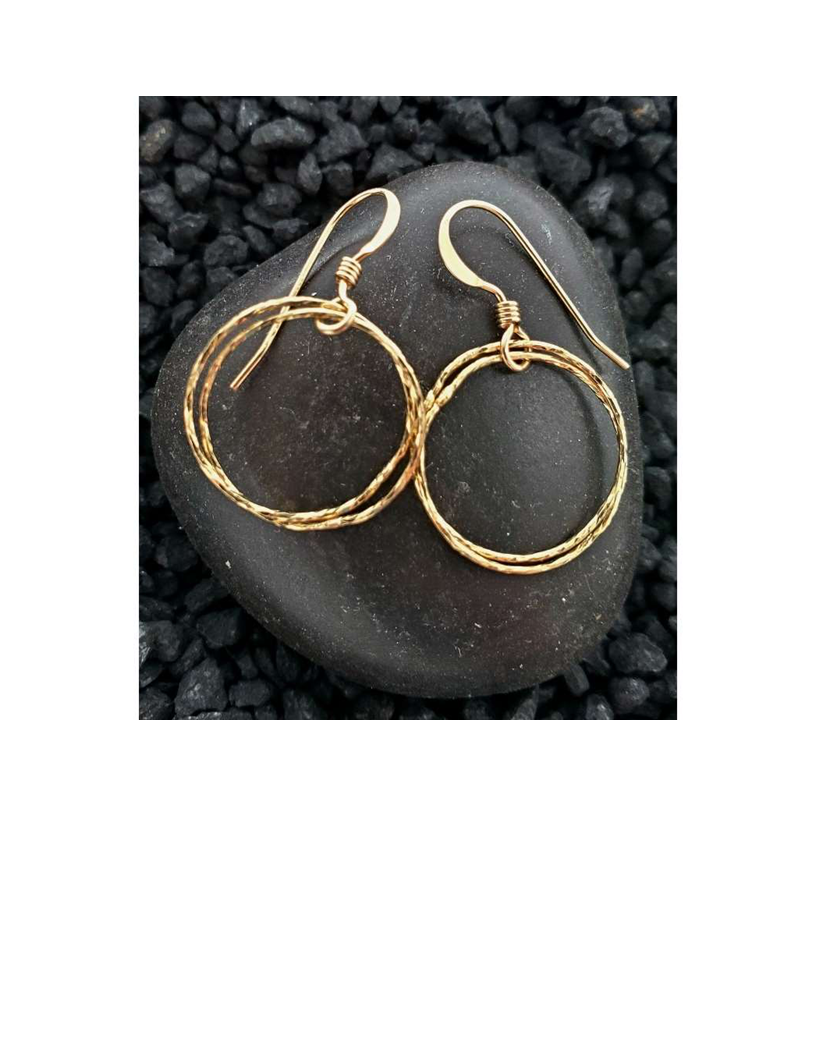 Gold Diamond Cut Circle Earrings