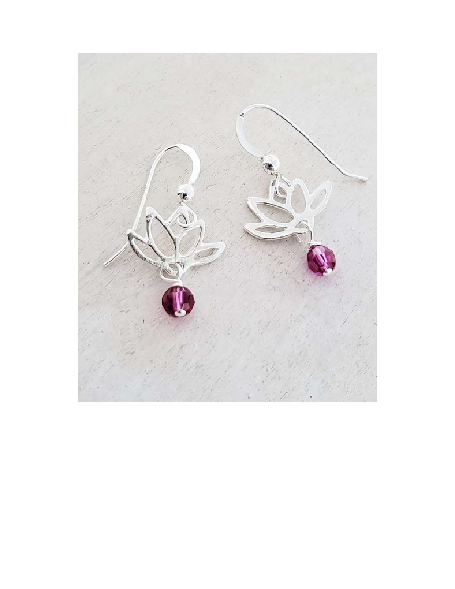 Lotus Bloom Amethyst Dangle Earrings